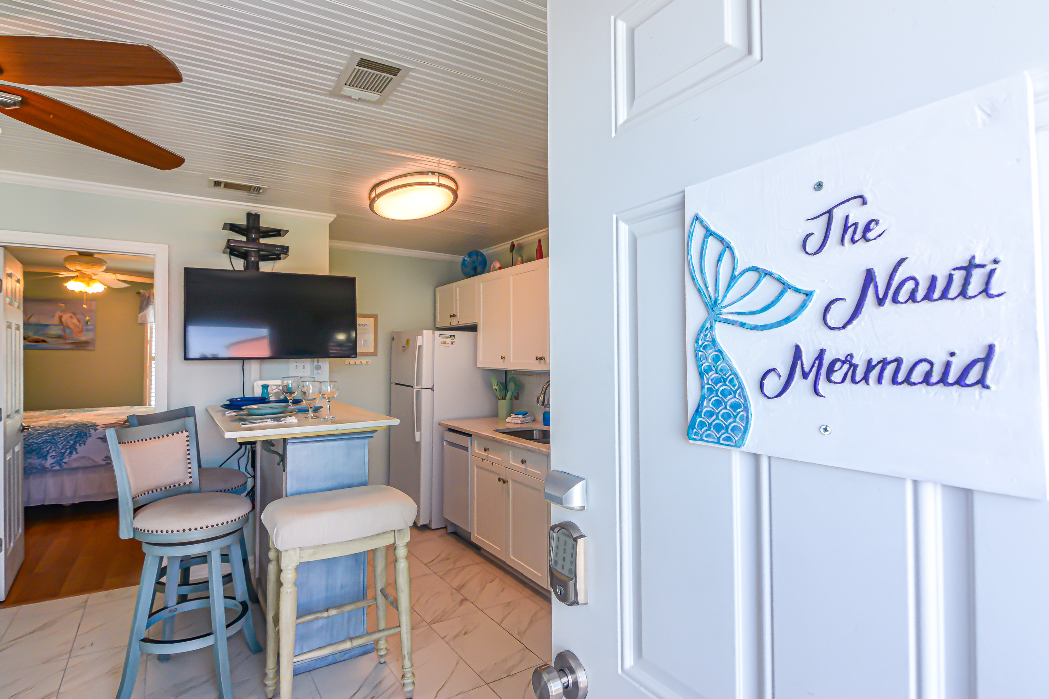 View across the threshold into The Nauti Mermaid
